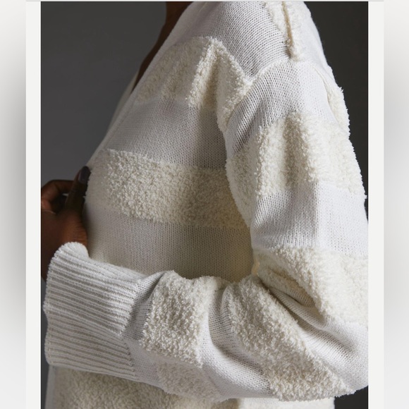 Daily Practice by Anthropologie Cream Striped Cardigan Sweater. Size Medium. - Picture 13 of 15